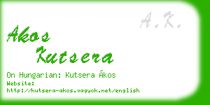 akos kutsera business card