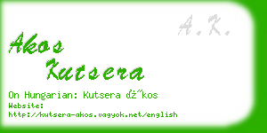 akos kutsera business card